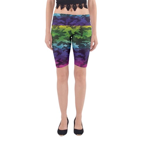 Rainbow Camouflage Yoga Cropped Leggings from ArtsNow.com