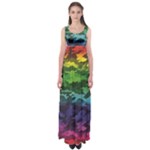 Rainbow Camouflage Empire Waist Maxi Dress