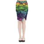 Rainbow Camouflage Midi Wrap Pencil Skirt