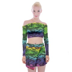 Off Shoulder Top with Mini Skirt Set 