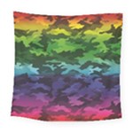 Rainbow Camouflage Square Tapestry (Large)
