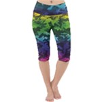 Rainbow Camouflage Lightweight Velour Cropped Yoga Leggings