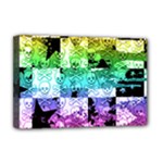 Rainbow Checker Skull Splatter Deluxe Canvas 18  x 12  (Stretched)