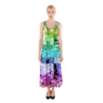 Rainbow Checker Skull Splatter Sleeveless Maxi Dress