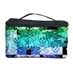 Rainbow Checker Skull Splatter Cosmetic Storage Case