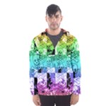 Rainbow Checker Skull Splatter Men s Hooded Windbreaker