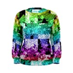 Rainbow Checker Skull Splatter Women s Sweatshirt