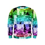 Rainbow Checker Skull Splatter Kids  Sweatshirt