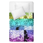 Rainbow Checker Skull Splatter Duvet Cover Double Side (Single Size)