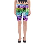 Rainbow Checker Skull Splatter Yoga Cropped Leggings