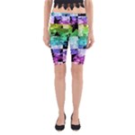 Rainbow Checker Skull Splatter Yoga Cropped Leggings