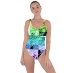 Rainbow Checker Skull Splatter Bring Sexy Back Swimsuit