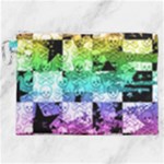 Rainbow Checker Skull Splatter Canvas Cosmetic Bag (XXL)