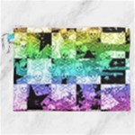 Rainbow Checker Skull Splatter Canvas Cosmetic Bag (XXL)