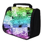 Rainbow Checker Skull Splatter Full Print Travel Pouch (Small)