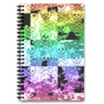 Rainbow Checker Skull Splatter 5.5  x 8.5  Notebook