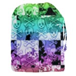 Rainbow Checker Skull Splatter Drawstring Pouch (XXXL)