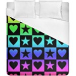 Rainbow Hearts & Stars Duvet Cover (California King Size)