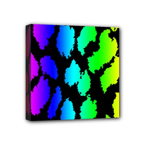 Rainbow Leopard Mini Canvas 4  x 4  (Stretched) from ArtsNow.com