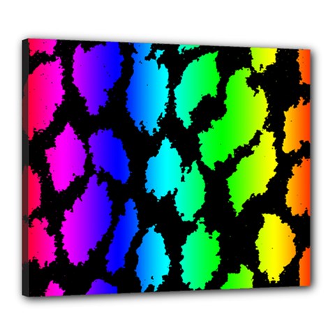 Rainbow Leopard Canvas 24  x 20  (Stretched) from ArtsNow.com