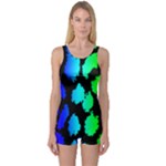 Rainbow Leopard One Piece Boyleg Swimsuit