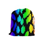 Rainbow Leopard Drawstring Pouch (Large)