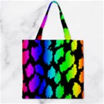 Rainbow Leopard Zipper Grocery Tote Bag