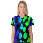 Rainbow Leopard V-Neck Sport Mesh Tee