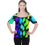 Rainbow Leopard Cutout Shoulder Tee