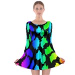Rainbow Leopard Long Sleeve Skater Dress