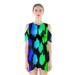 Rainbow Leopard Shoulder Cutout One Piece Dress