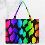 Rainbow Leopard Zipper Medium Tote Bag