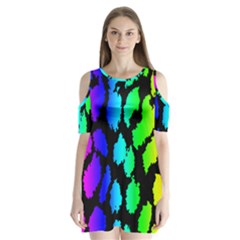 Rainbow Leopard Shoulder Cutout Velvet One Piece from ArtsNow.com