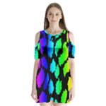 Rainbow Leopard Shoulder Cutout Velvet One Piece