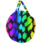 Rainbow Leopard Giant Round Zipper Tote