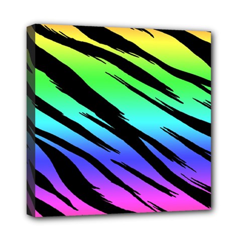 Rainbow Tiger Mini Canvas 8  x 8  (Stretched) from ArtsNow.com