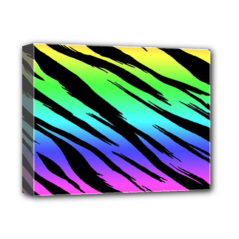 Rainbow Tiger Deluxe Canvas 14  x 11  (Stretched) from ArtsNow.com