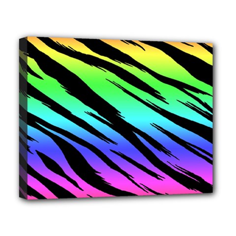 Rainbow Tiger Deluxe Canvas 20  x 16  (Stretched) from ArtsNow.com