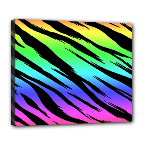Rainbow Tiger Deluxe Canvas 24  x 20  (Stretched) from ArtsNow.com