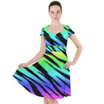 Rainbow Tiger Cap Sleeve Midi Dress