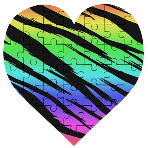 Rainbow Tiger Wooden Puzzle Heart from ArtsNow.com