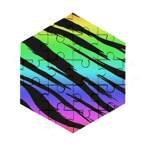 Rainbow Tiger Wooden Puzzle Hexagon from ArtsNow.com