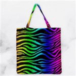 Rainbow Zebra Grocery Tote Bag