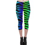 Rainbow Zebra Capri Leggings 