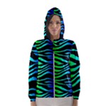 Rainbow Zebra Women s Hooded Windbreaker