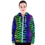 Rainbow Zebra Women s Zipper Hoodie