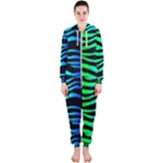 Rainbow Zebra Hooded Jumpsuit (Ladies)