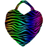 Rainbow Zebra Giant Heart Shaped Tote