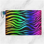 Rainbow Zebra Canvas Cosmetic Bag (XL)