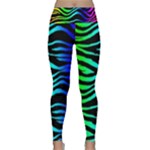 Rainbow Zebra Lightweight Velour Classic Yoga Leggings